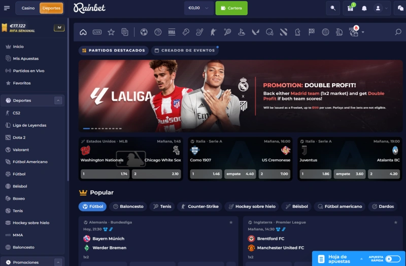 rainbet home page
